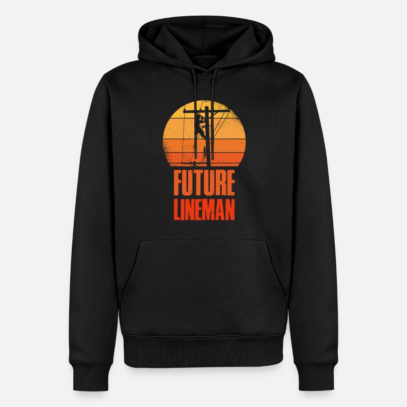 Future Lineman Elektiker Geschenk - Männer Premium Bio Hoodie - Schwarz