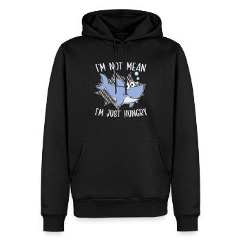 Je ne suis pas méchant, j’ai juste faim de - Sweat à capuche Premium bio Homme - noir - Devant - Nico (187cm)
