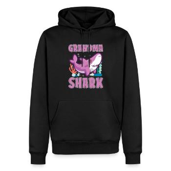 Grand-mère requins pour les amoureux des requins et la marine - Sweat à capuche Premium bio Homme - noir - Devant - Nico (187cm)