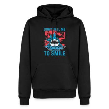 Ne me dites pas de sourire pour les amoureux des requins - Sweat à capuche Premium bio Homme - noir - Devant - Nico (187cm)