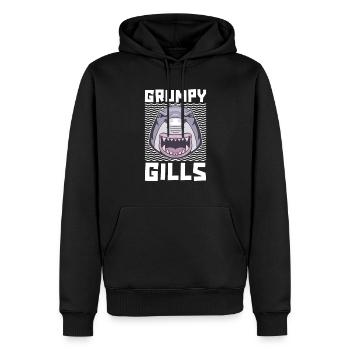 Grumpy Gills Für Hailiebhaber Und Meeresbiologen - Männer Premium Bio Hoodie - Schwarz - Vorne - Nico (187cm)
