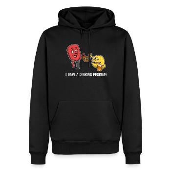 I Have A Dinking Problem Pickleball Gift - Men’s Premium Organic Hoodie - black - Front - Nico (187cm)