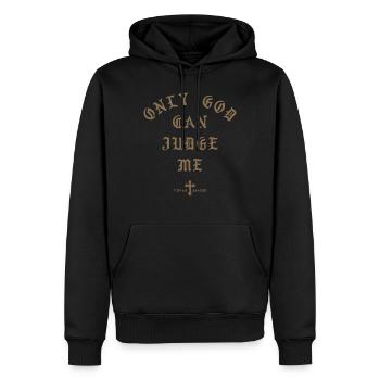 Only God can jugde me - Shakur Design - Men’s Premium Organic Hoodie - black - Front - Nico (187cm)