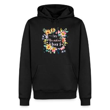 Meilleure grand-mère jamais fleurs mignon jardinier - Sweat à capuche Premium bio Homme - noir - Devant - Nico (187cm)