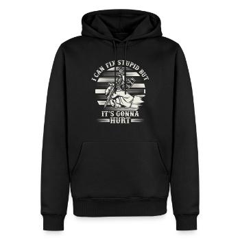 Drôle de tatoueur Citation Tatoueur Tatoueur encré - Sweat à capuche Premium bio Homme - noir - Devant - Nico (187cm)