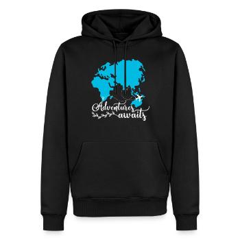 Travel Adventure Travelers Airplanes Travel - Men’s Premium Organic Hoodie - black - Front - Nico (187cm)