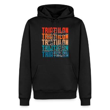 Triathlon Natation Cyclisme Course à pied Sport - Sweat à capuche Premium bio Homme - noir - Devant - Nico (187cm)