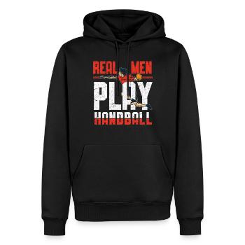 Joueurs de handball masculin Athlètes - Sweat à capuche Premium bio Homme - noir - Devant - Nico (187cm)