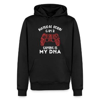 Cadeau de joueur natural born gamer - Sweat à capuche Premium bio Homme - noir - Devant - Nico (187cm)