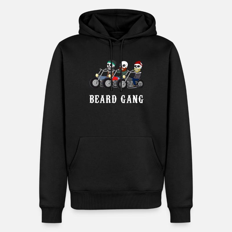 Beard Gang Bart Geschenk - Männer Premium Bio Hoodie - Schwarz
