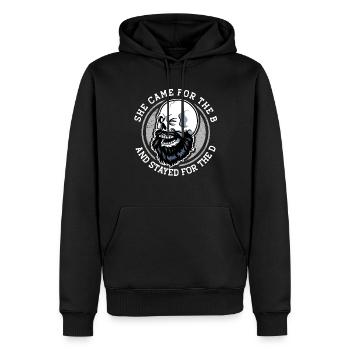 She Came For The B Bart Geschenk - Männer Premium Bio Hoodie - Schwarz - Vorne - Nico (187cm)