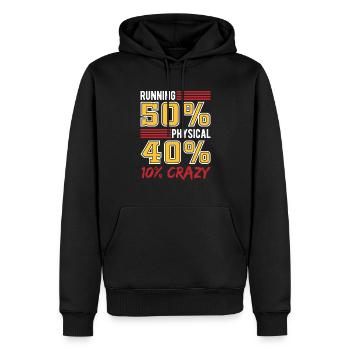 Courir 50% de course physique de fond - Sweat à capuche Premium bio Homme - noir - Devant - Nico (187cm)