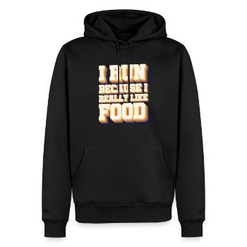 Je cours J’aime la nourriture Cross Country Running Xc - Sweat à capuche Premium bio Homme - noir - Devant - Nico (187cm)