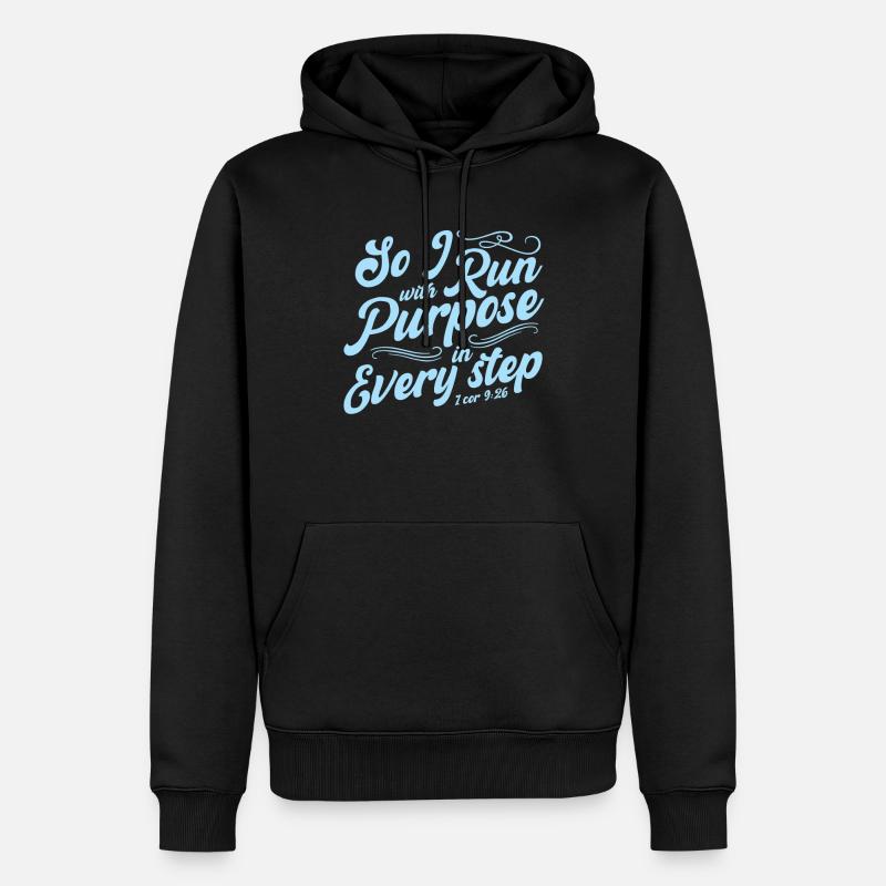 Courir avec un but Aimer la course de fond - Sweat à capuche Premium bio Homme - noir