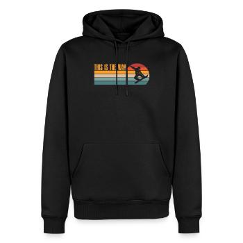 Comment fonctionne le snowboarder rétro Pour les snowboarders - Sweat à capuche Premium bio Homme - noir - Devant - Nico (187cm)