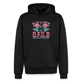 Je souffre sous O.f.c.d Flamingo Lover Bird Lover - Sweat à capuche Premium bio Homme - noir - Devant - Nico (187cm)