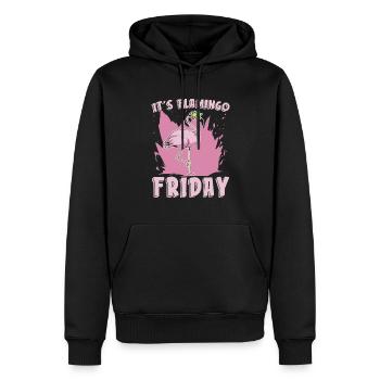 C’est Flamingo Friday Flamingo Lover Bird Lover - Sweat à capuche Premium bio Homme - noir - Devant - Nico (187cm)