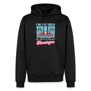 Ich Bin Im Ruhestand. Mein Job Ist Es, Flamingos - Männer Premium Bio Hoodie - Schwarz - Vorne - Nico (187cm)