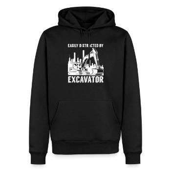 Leicht Von Bagger Für Bagger Abgelenkt - Männer Premium Bio Hoodie - Schwarz - Vorne - Nico (187cm)