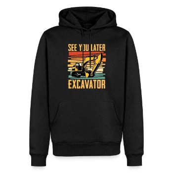 Bis Später Bagger Für Baggerfahrer - Männer Premium Bio Hoodie - Schwarz - Vorne - Nico (187cm)