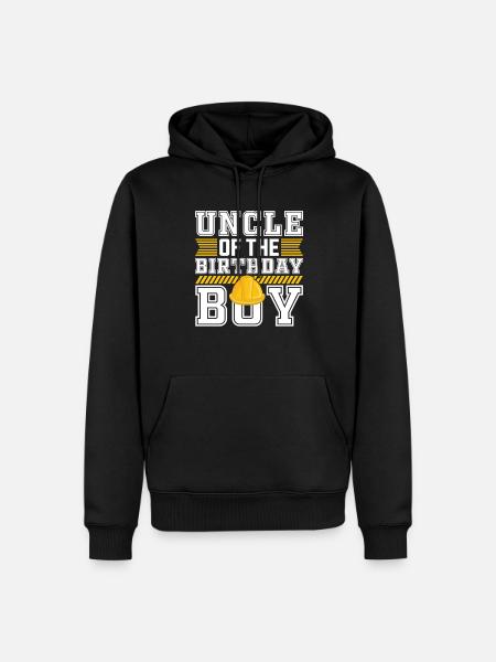 Uncle Of the Birthday Child Excavator Theme - Men’s Premium Organic Hoodie - black