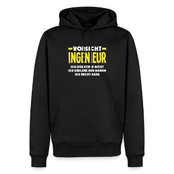 Lustiges Ingenieur Geschenke Geschenkidee - Männer Premium Bio Hoodie - Schwarz - Vorne - Nico (187cm)