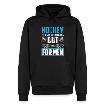 Lustiges Eishockey Hockey Geschenk Geschenkidee - Männer Premium Bio Hoodie - Schwarz - Vorne - Nico (187cm)