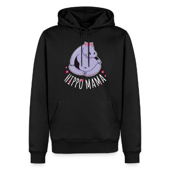 Hippo Mama Hippo Cadeau - Sweat à capuche Premium bio Homme - noir - Devant - Nico (187cm)
