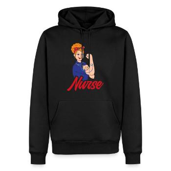 Krankenschwester Pfleger Krankenpfleger - Männer Premium Bio Hoodie - Schwarz - Vorne - Nico (187cm)