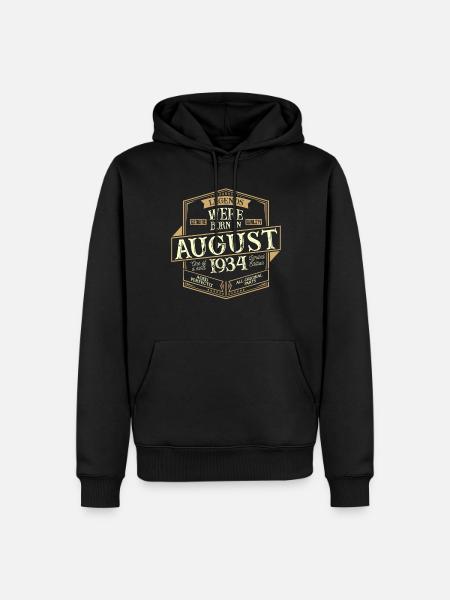 August 1934 birthday man - Men’s Premium Organic Hoodie - black