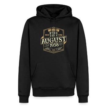 Août 1958 Anniversaire Homme - Sweat à capuche Premium bio Homme - noir - Devant - Nico (187cm)