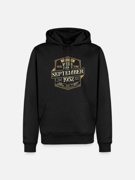 September 1952 Birthday man - Men’s Premium Organic Hoodie - black