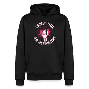 Woman In Revolution Feminismus Geschenk - Männer Premium Bio Hoodie - Schwarz - Vorne - Nico (187cm)