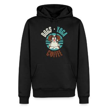 Chiens Yoga Café Yoga Cadeau - Sweat à capuche Premium bio Homme - noir - Devant - Nico (187cm)