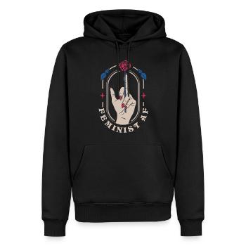 Feminist AF Feminismus Geschenk - Männer Premium Bio Hoodie - Schwarz - Vorne - Nico (187cm)