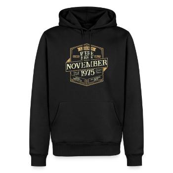 Novembre 1975 Anniversaire Homme - Sweat à capuche Premium bio Homme - noir - Devant - Nico (187cm)