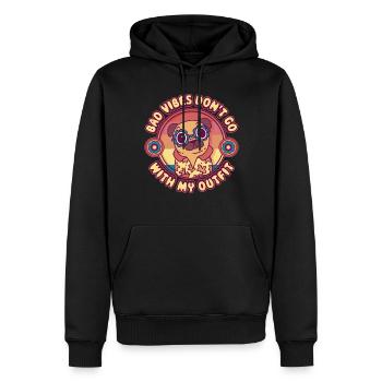 Bad Vibes Ne Va Pas Avec Ma Tenue Hippie Cadeau - Sweat à capuche Premium bio Homme - noir - Devant - Nico (187cm)