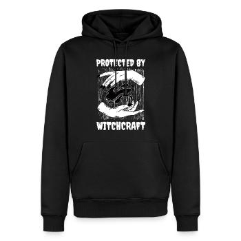 Protected By Witchcraft Wicca Gift - Men’s Premium Organic Hoodie - black - Front - Nico (187cm)