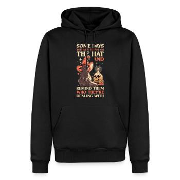 Mettez le chapeau Cadeau Wicca - Sweat à capuche Premium bio Homme - noir - Devant - Nico (187cm)