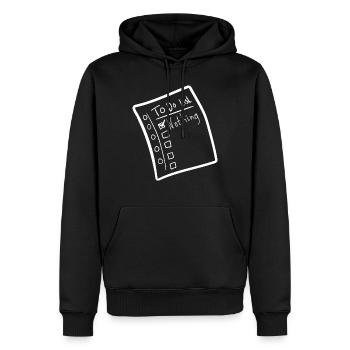 To do Liste - Männer Premium Bio Hoodie - Schwarz - Vorne - Nico (187cm)