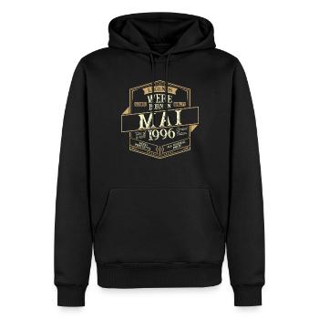 Mai 1996 Anniversaire Homme - Sweat à capuche Premium bio Homme - noir - Devant - Nico (187cm)