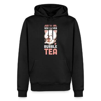 Juste une fille qui aime Bubble Tea Boba Cadeau - Sweat à capuche Premium bio Homme - noir - Devant - Nico (187cm)