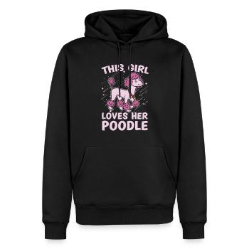 Cette fille l’aime - Sweat à capuche Premium bio Homme - noir - Devant - Nico (187cm)