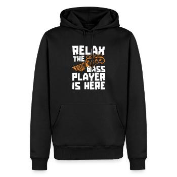 Entspannen Sie Sich, Der Bassist Ist Hier - Männer Premium Bio Hoodie - Schwarz - Vorne - Nico (187cm)