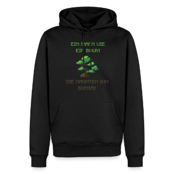 Bonsai - Männer Premium Bio Hoodie - Schwarz - Vorne - Nico (187cm)