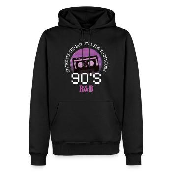 Introverti cadeau introverti R& B des années 90 - Sweat à capuche Premium bio Homme - noir - Devant - Nico (187cm)