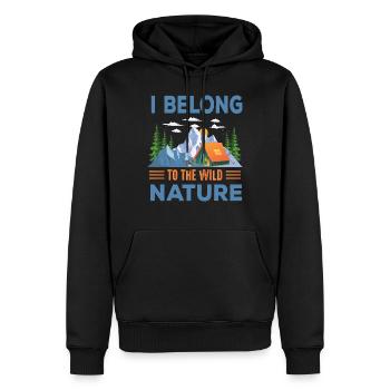 Camping Camping Tent Caravan glampin - Men’s Premium Organic Hoodie - black - Front - Nico (187cm)