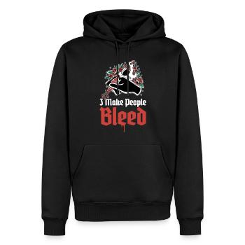 Je fais saigner les gens Tatouage Cadeau - Sweat à capuche Premium bio Homme - noir - Devant - Nico (187cm)