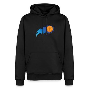 Basketball mit blauen Flammen Ballsport USA - Männer Premium Bio Hoodie - Schwarz - Vorne - Nico (187cm)