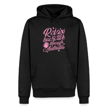 Relax and Backpack through Australia Outback - Men’s Premium Organic Hoodie - black - Front - Nico (187cm)